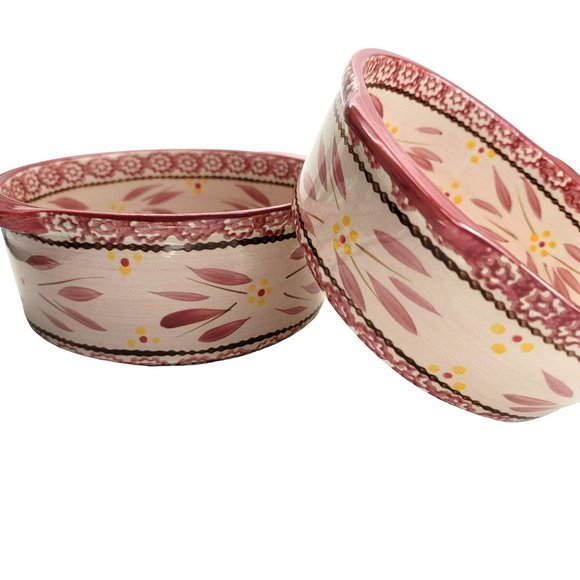 Temp-tations Old World Red Casserole Baking Dishes Nesting Round by Tara PD017 - Picture 2 of 8